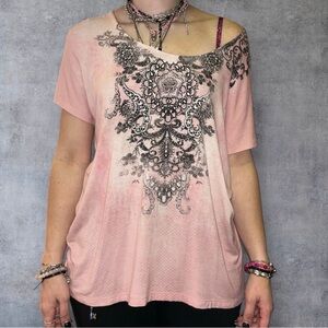 Elegant Pink Graphic Women's Top